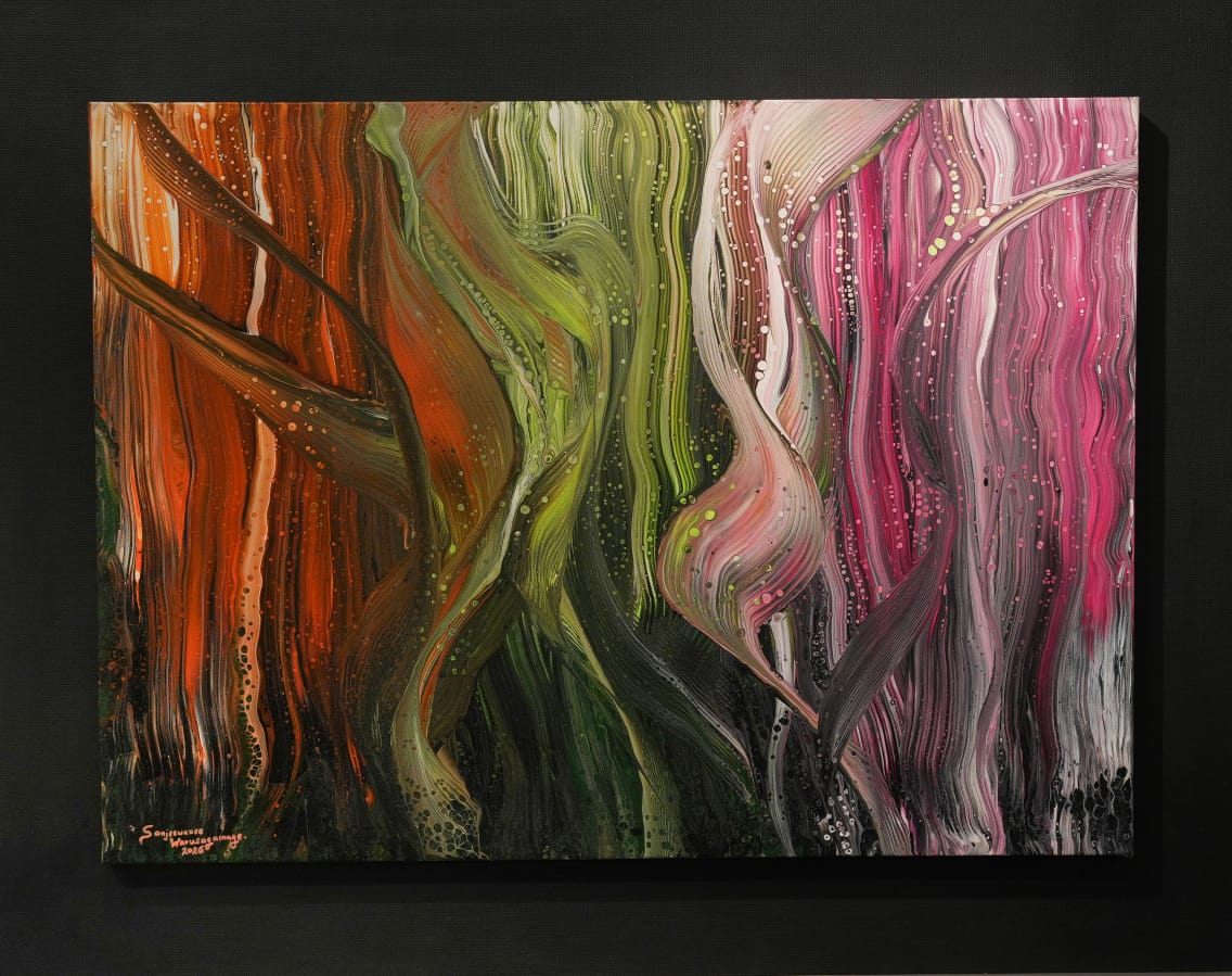 Cascade — Acrylic fluid by Sanjeewani Warusagamage